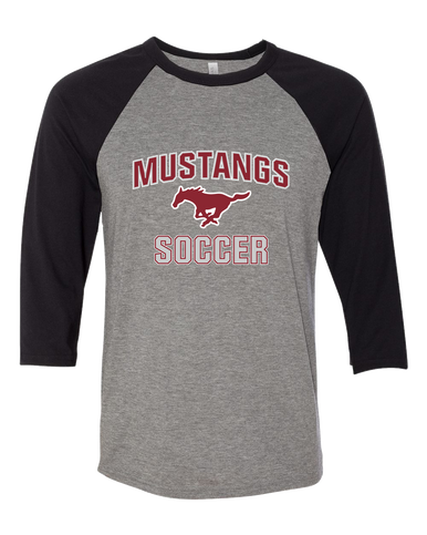 Westfield Mustangs Soccer #1 Women's Baseball T-Shirt