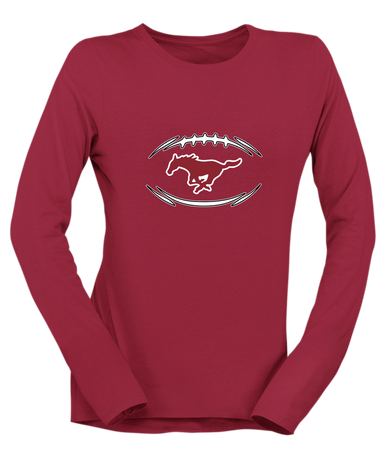 Westfield Mustangs Football #3 Women's Premium LS T-Shirt