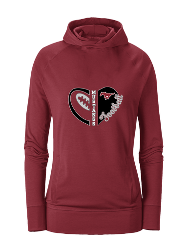 Westfield Mustangs Heart Football Women's Hoodie
