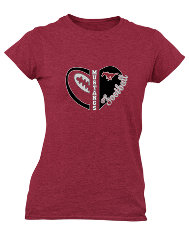 Westfield Mustangs Heart Football Women's Premium SS T-Shirt