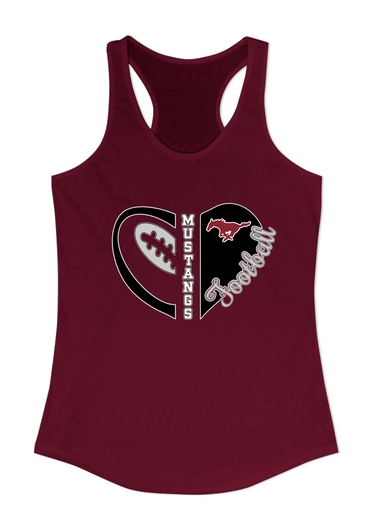 Westfield Mustangs Heart Football Women's Tank Top