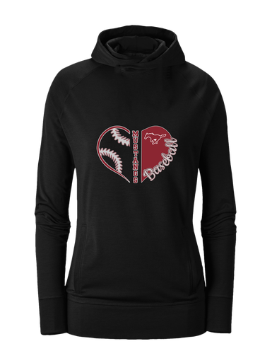 Westfield Mustangs Heart Baseball Women's Hoodie
