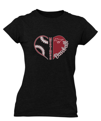Westfield Mustangs Heart Baseball Women's Premium SS T-Shirt