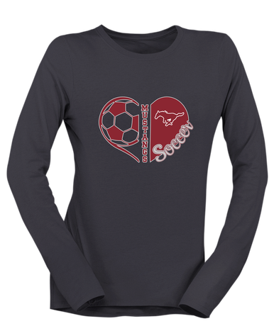 Westfield Mustangs Heart Soccer Women's LS T-Shirt