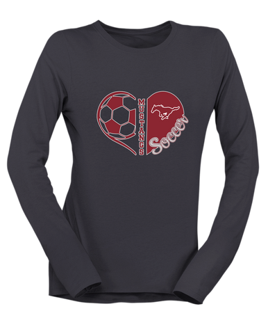Westfield Mustangs Heart Soccer Women's Premium LS T-Shirt