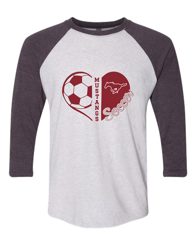 Westfield Mustangs Heart Soccer Women's Baseball T-Shirt