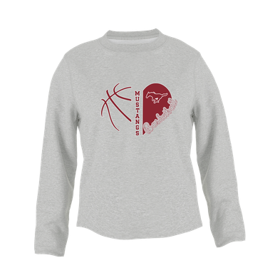 Westfield Mustangs Heart Basketball Women's Sweatshirt
