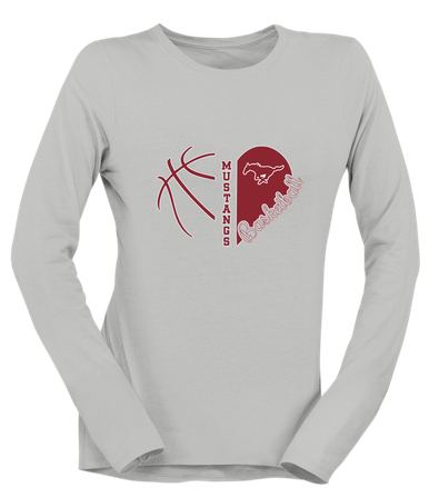 Westfield Mustangs Heart Basketball Women's Premium LS T-Shirt
