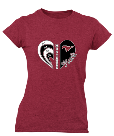 Westfield Mustangs Heart Track Women's SS T-Shirt