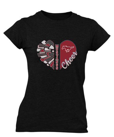 Westfield Mustangs Heart Cheer Women's SS T-Shirt