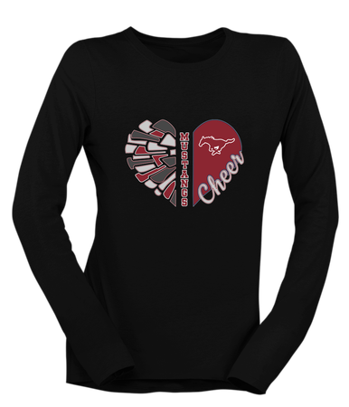 Westfield Mustangs Heart Cheer Women's Premium LS T-Shirt