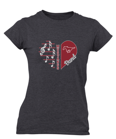 Westfield Mustangs Heart Band Women's Premium SS T-Shirt