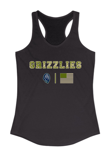 Copper Hills Grizzlies Camo Flag Women's Tank Top