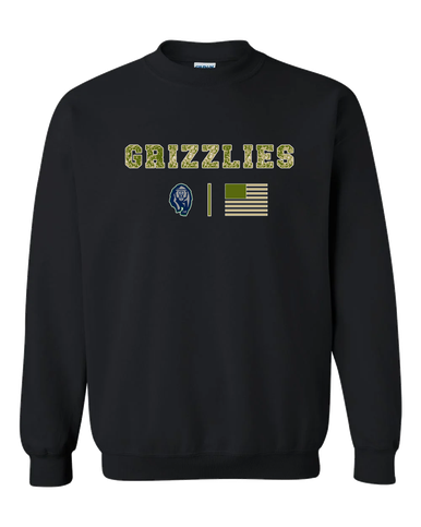 Copper Hills Grizzlies Camo Flag Men's Sweatshirt