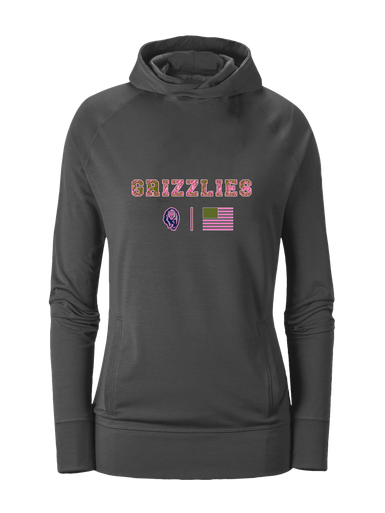 Copper Hills Grizzlies Pink Camo Flag Women's Hoodie