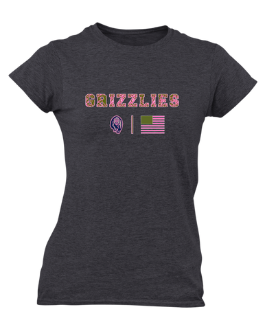 Copper Hills Grizzlies Pink Camo Flag Women's SS T-Shirt