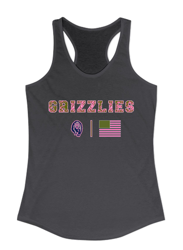 Copper Hills Grizzlies Pink Camo Flag Women's Tank Top