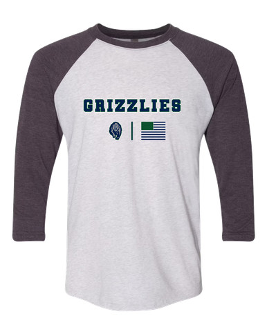 Copper Hills Grizzlies Team Colors Flag Men's Baseball T-Shirt