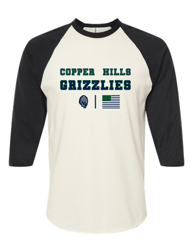 Copper Hills Grizzlies Spirit Flag Women's Baseball T-Shirt