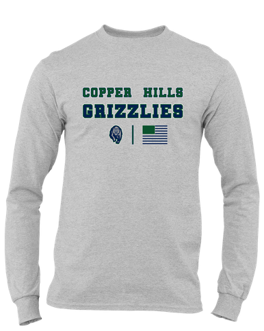 Copper Hills Grizzlies Spirit Flag Men's LS T-Shirt