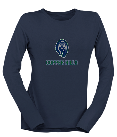 Copper Hills Grizzlies Mascot #2 Women's LS T-Shirt