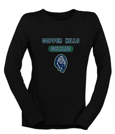 Copper Hills Grizzlies Mascot #3 Women's LS T-Shirt