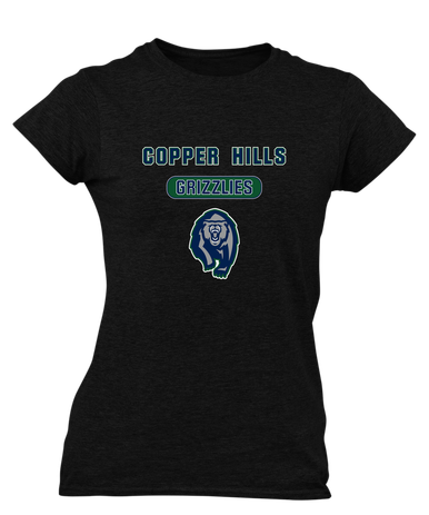 Copper Hills Grizzlies Mascot #3 Women's Premium SS T-Shirt