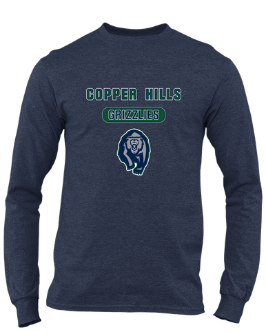 Copper Hills Grizzlies Mascot #3 Men's LS T-Shirt
