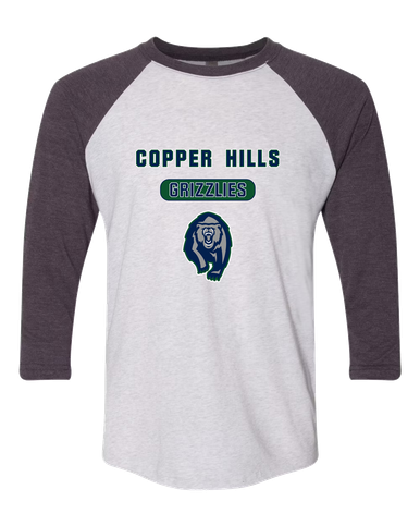 Copper Hills Grizzlies Mascot #3 Women's Baseball T-Shirt