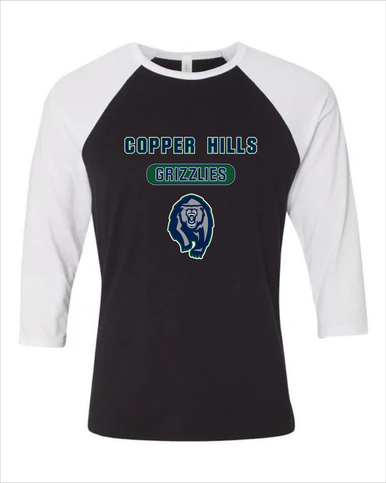 Copper Hills Grizzlies Mascot #3 Men's Baseball T-Shirt