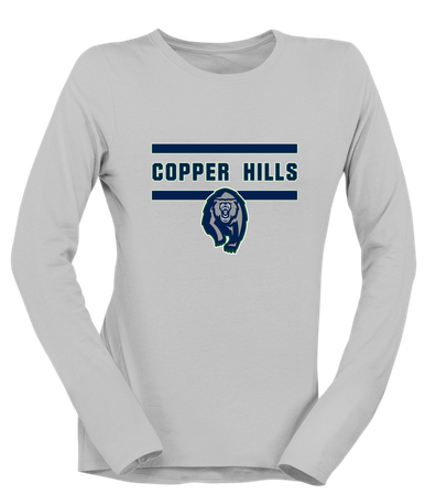 Copper Hills Grizzlies Mascot #4 Women's LS T-Shirt