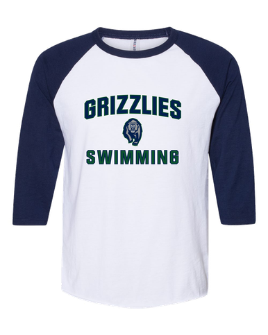 Copper Hills Grizzlies Swimming Men's Baseball T-Shirt