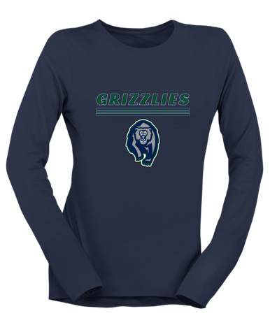 Copper Hills Grizzlies Mascot #8 Women's LS T-Shirt