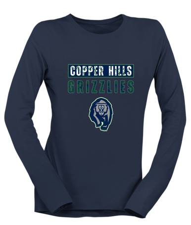 Copper Hills Grizzlies Mascot #9 Women's LS T-Shirt