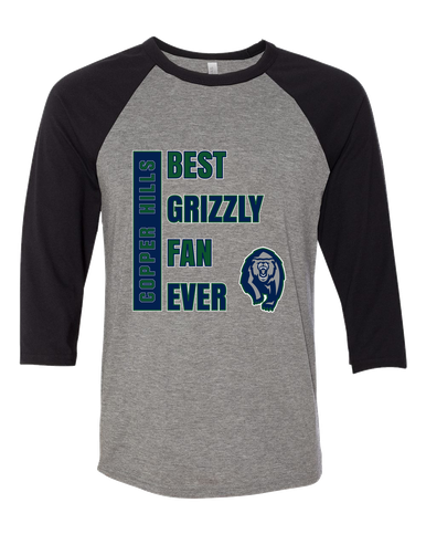 Copper Hills Grizzlies Best Grizzly Fan Women's Baseball T-Shirt