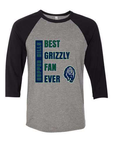 Copper Hills Grizzlies Best Grizzly Fan Men's Baseball T-Shirt