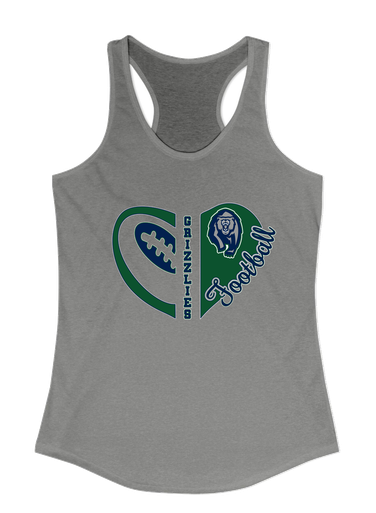 Copper Hills Grizzlies Heart Football Women's Tank Top