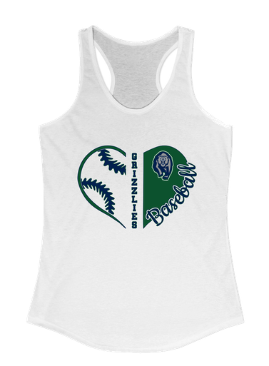 Copper Hills Grizzlies Heart Baseball Women's Tank Top