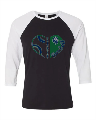 Copper Hills Grizzlies Heart Baseball Women's Baseball T-Shirt