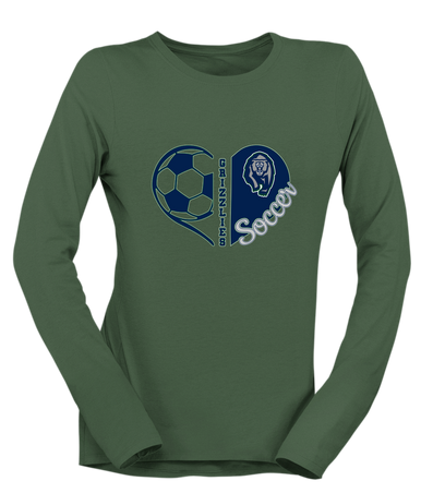 Copper Hills Grizzlies Heart Soccer Women's LS T-Shirt