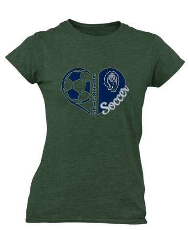Copper Hills Grizzlies Heart Soccer Women's Premium SS T-Shirt