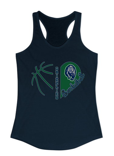 Copper Hills Grizzlies Heart Basketball Women's Tank Top