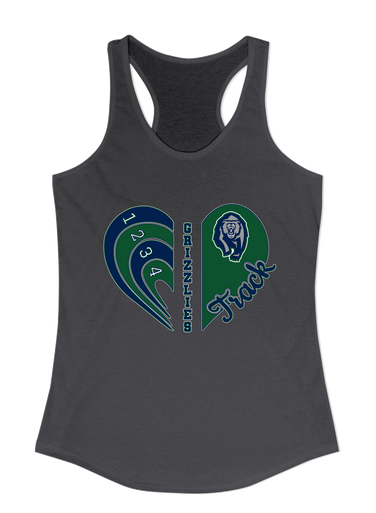 Copper Hills Grizzlies Heart Track Women's Tank Top