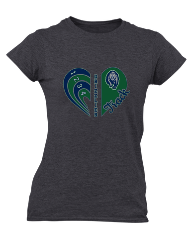 Copper Hills Grizzlies Heart Track Women's Premium SS T-Shirt