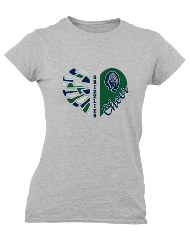 Copper Hills Grizzlies Heart Cheer Women's SS T-Shirt