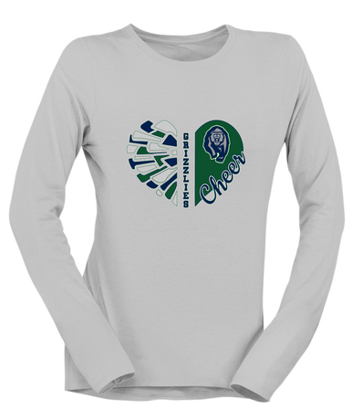 Copper Hills Grizzlies Heart Cheer Women's LS T-Shirt