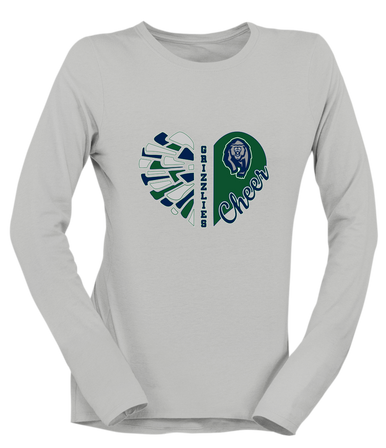 Copper Hills Grizzlies Heart Cheer Women's Premium LS T-Shirt
