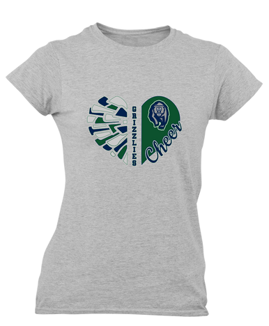 Copper Hills Grizzlies Heart Cheer Women's Premium SS T-Shirt