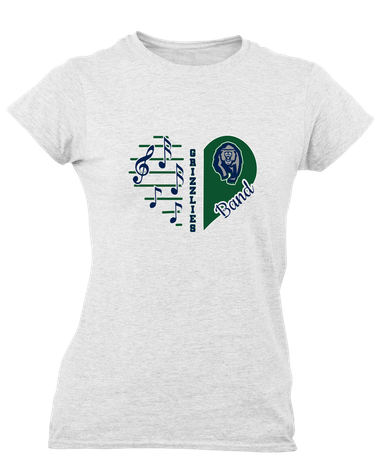 Copper Hills Grizzlies Heart Band Women's Premium SS T-Shirt