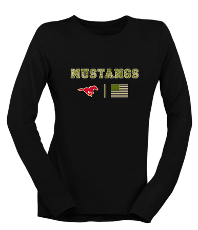 Abraham Lincoln Mustangs Camo Flag Women's Premium LS T-Shirt